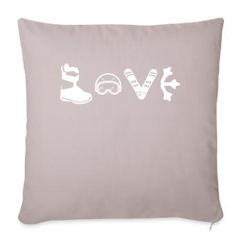 Snowboard Snowboarder - Housse de coussin décorative 45 x 45 cm - taupe clair - Devant