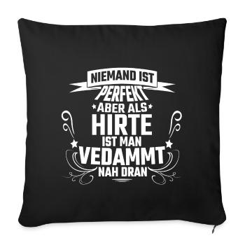 Schäfer Schaf Schafe Hirte Lustiges Geschenk - Sofakissenbezug 45 x 45 cm - Schwarz - Vorne