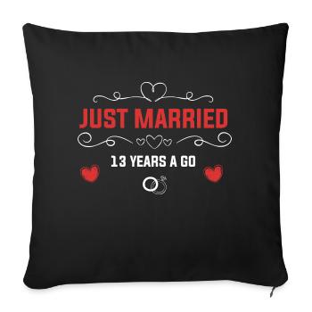 13th wedding anniversary - Sofa pillowcase 17,3'' x 17,3'' (45 x 45 cm) - black - Front