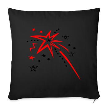 Stars, fireworks, shooting star - Sofa pillowcase 17,3'' x 17,3'' (45 x 45 cm) - black - Front