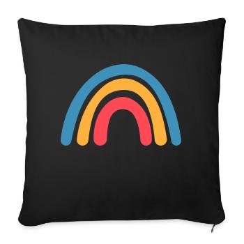 Arc-en-ciel - Housse de coussin décorative 45 x 45 cm - noir - Devant