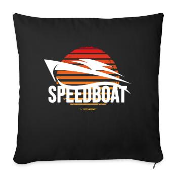 captain motorboat speedboat powerboat boat racing - Sofa pillowcase 17,3'' x 17,3'' (45 x 45 cm) - black - Front