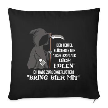 Devil Whispered I'm Coming To Get You Beer - Sofa pillowcase 17,3'' x 17,3'' (45 x 45 cm) - black - Front