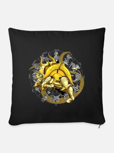 Taurus Zodiac Göttliche Rüstung - Sofakissenbezug 45 x 45 cm - Schwarz