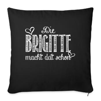 Brigitte - Sofakissenbezug 45 x 45 cm - Schwarz - Vorne