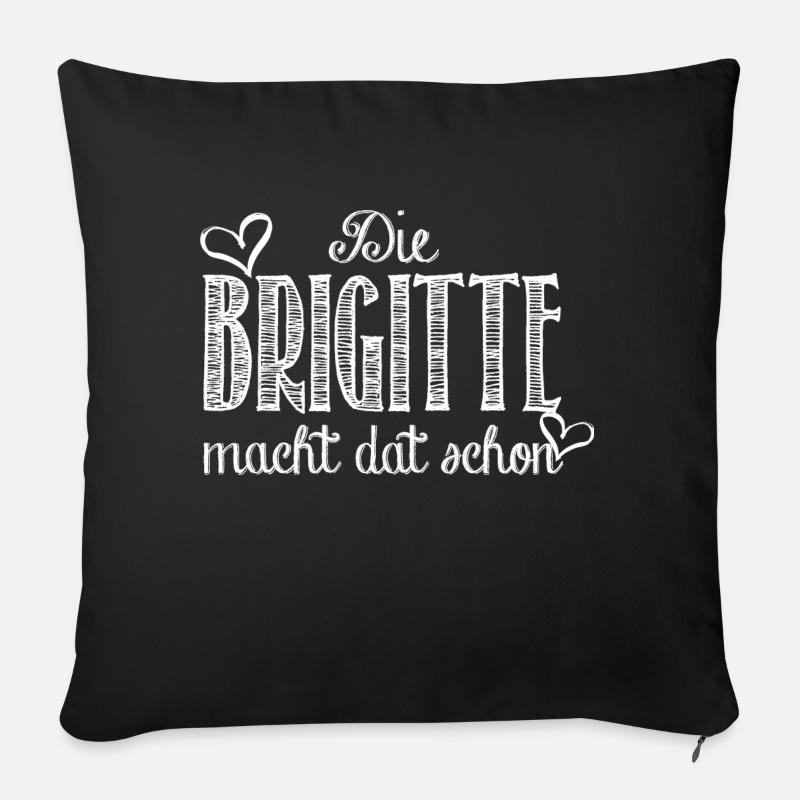 Brigitte - Sofakissenbezug 45 x 45 cm - Schwarz