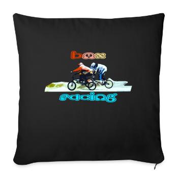 BMX Rennen Mountainbike Motocross - Sofakissenbezug 45 x 45 cm - Schwarz - Vorne