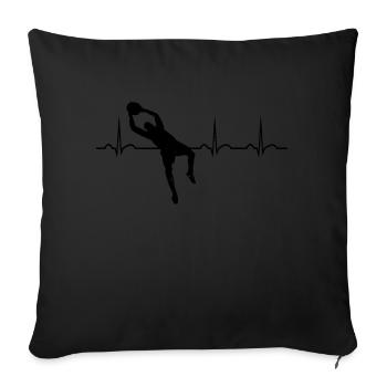 Football Goalkeeper Heartbeat Footballer Football matches - Sofa pillowcase 17,3'' x 17,3'' (45 x 45 cm) - black - Front
