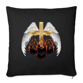 Kreuz Himmel Hölle Jenseits Reinkarnation Satan - Sofakissenbezug 45 x 45 cm - Schwarz - Vorne