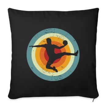 Handball, handball player, handball player Silhouette - Sofa pillowcase 17,3'' x 17,3'' (45 x 45 cm) - black - Front