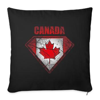 Canada Canada Superhero Flag Legend Vintage - Housse de coussin décorative 45 x 45 cm - noir - Devant