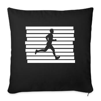 Marathon Running Run jogging - Sofa pillowcase 17,3'' x 17,3'' (45 x 45 cm) - black - Front
