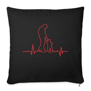 Father and son heartbeat EKG frequency - Sofakissenbezug 45 x 45 cm - Schwarz - Vorne