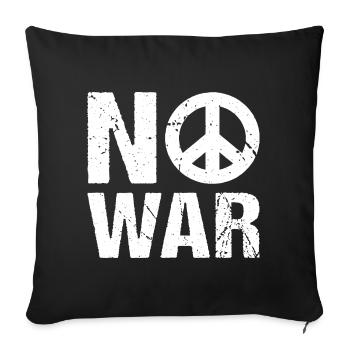 No War Frieden Peacezeichen - Sofakissenbezug 45 x 45 cm - Schwarz - Vorne