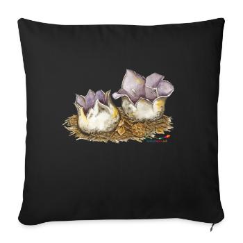 Coupe de la Couronne (Sarcosphaera coronaria) - Housse de coussin décorative 45 x 45 cm - noir - Devant