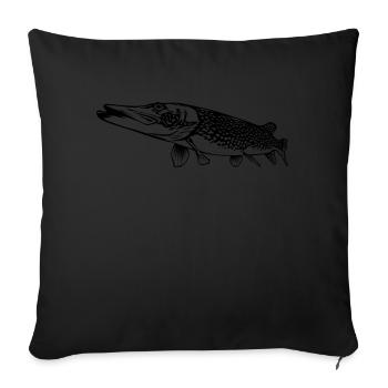Pike Outline par Scuba.Style - Housse de coussin décorative 45 x 45 cm - noir - Devant