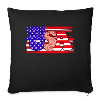 USA - Sofa pillowcase 17,3'' x 17,3'' (45 x 45 cm) - black - Front