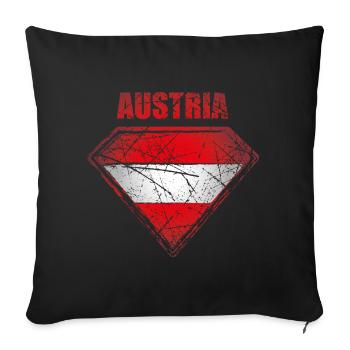 Austria Superhero Flag Austrian Symbol - Sofa pillowcase 17,3'' x 17,3'' (45 x 45 cm) - black - Front