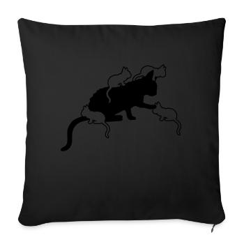 Sweet lots chaton maman - Housse de coussin décorative 45 x 45 cm - noir - Devant