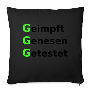 Geimpft Genesen Getestet Grün Schwarz - Sofakissenbezug 45 x 45 cm - Schwarz - Vorne
