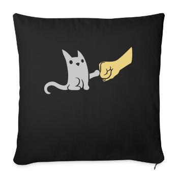 Brofist Cat Pompe à poing - Housse de coussin décorative 45 x 45 cm - noir - Devant