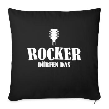 Rocker dürfen das ,Rock Kleidung,Rock Musik - Sofakissenbezug 45 x 45 cm - Schwarz - Vorne