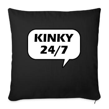 texte kinky vingt-quatre sept - Housse de coussin décorative 45 x 45 cm - noir - Devant