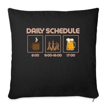 Daily Schedule Chess Player Chess Board - Sofa pillowcase 17,3'' x 17,3'' (45 x 45 cm) - black - Front