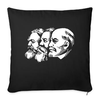 marx engels lenin heads statues communism sickle - Sofa pillowcase 17,3'' x 17,3'' (45 x 45 cm) - black - Front