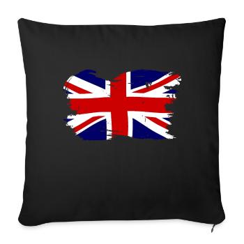 Union Jack British Flag With Grunge - Sofa pillowcase 17,3'' x 17,3'' (45 x 45 cm) - black - Front