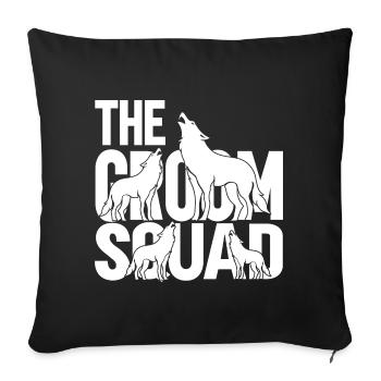 Groom Squad - Sofa pillowcase 17,3'' x 17,3'' (45 x 45 cm) - black - Front