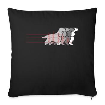 Cocker Spaniel Heartbeat Funny Dog Owners - Sofa pillowcase 17,3'' x 17,3'' (45 x 45 cm) - black - Front