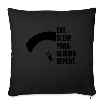 Paragleiter Gleitschirmfliegen Parapente - Housse de coussin décorative 45 x 45 cm - noir - Devant