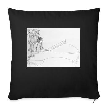 Pianist Antimo Magnotta in V&A Museum - Sofa pillowcase 17,3'' x 17,3'' (45 x 45 cm) - black - Front