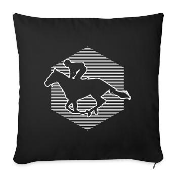Cavalier de saut d'obstacles dressage équestre - Housse de coussin décorative 45 x 45 cm - noir - Devant