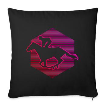 Reiten Equestrian Damen Jagdreiten Rennreiten - Sofakissenbezug 45 x 45 cm - Schwarz - Vorne