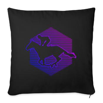 Equestrian Damen Reitsport Horse Riding - Sofakissenbezug 45 x 45 cm - Schwarz - Vorne