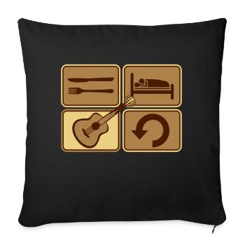 Repeat daily playing guitar - Sofa pillowcase 17,3'' x 17,3'' (45 x 45 cm) - black - Front