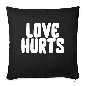 love hurts love font funny saying - Sofa pillowcase 17,3'' x 17,3'' (45 x 45 cm) - black - Front