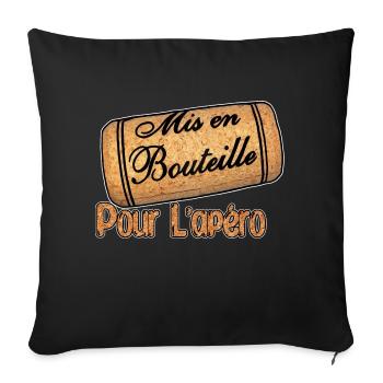 Mis en bouteille pour l'apéro - Housse de coussin décorative 45 x 45 cm - noir - Devant