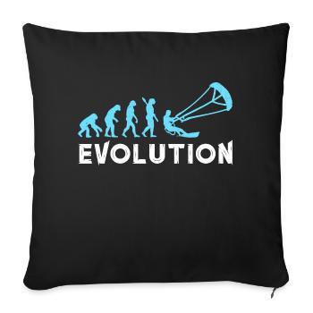 Evolution Kitesurf | Design pour Kitesurfer - Housse de coussin décorative 45 x 45 cm - noir - Devant