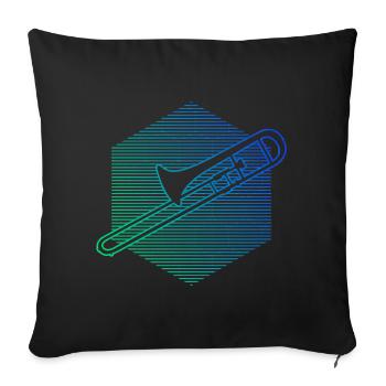 Brass Band Trombone Dames Ténor Trombone Tromboniste - Housse de coussin décorative 45 x 45 cm - noir - Devant