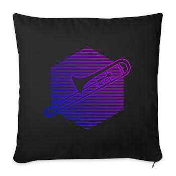 Trombone Brass Instrument Tromboniste Dames - Housse de coussin décorative 45 x 45 cm - noir - Devant