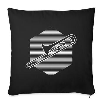 Tenor Trombone Brass Instrument Ladies Brass Band - Sofa pillowcase 17,3'' x 17,3'' (45 x 45 cm) - black - Front