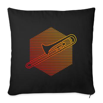 Women's Brass Instrument Trombonist - Sofa pillowcase 17,3'' x 17,3'' (45 x 45 cm) - black - Front