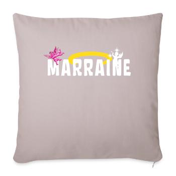 Marraine Baptême Auréole Anges - Housse de coussin décorative 45 x 45 cm - taupe clair - Devant