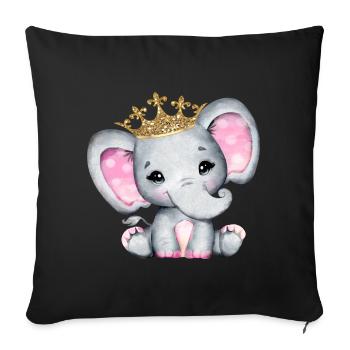 Elephant Family Mama Baby T-Shirt - Sofa pillowcase 17,3'' x 17,3'' (45 x 45 cm) - black - Front