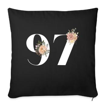97th Anniversary Flowers (Gift of 97 years) - Sofa pillowcase 17,3'' x 17,3'' (45 x 45 cm) - black - Front