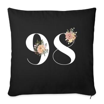 98th Anniversary Flowers (Gift of 98 years) - Sofa pillowcase 17,3'' x 17,3'' (45 x 45 cm) - black - Front