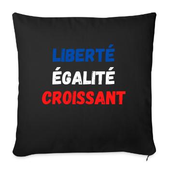 Liberté égalité Croissant - Housse de coussin décorative 45 x 45 cm - noir - Devant